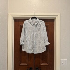 Ingrid & Isabel White and Light Blue Striped Button-Down Shirt
